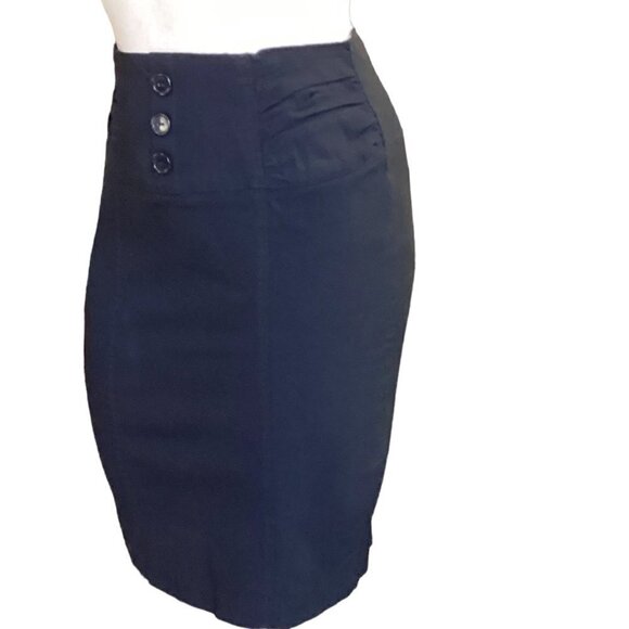 Stretch Ruched Pencil Skirt Sz 5 Black by Sensational Collection #143H - Picture 3 of 7